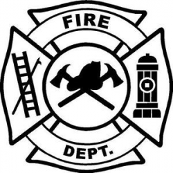 BLACK Vinyl Decal - maltese cross fire badge fireman ladder ax fun ...