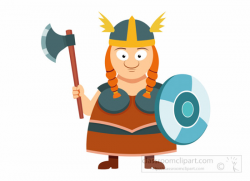 Vikings Clipart- viking-lady-warrior-with-shield-and-axe-vikings ...