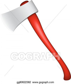 Vector Art - Axe with handle red design. Clipart Drawing gg80622382 ...