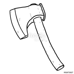 axe / cartoon vector and illustration, black and white, hand drawn ...