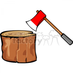 Chopped Fire Wood With Axe in Wood clipart. Royalty-free GIF ...