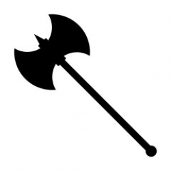 Single sided battleaxe or battle axe flat icon for games and ...