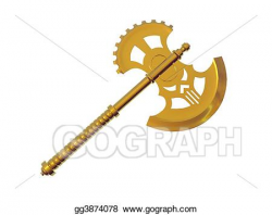 Stock Illustration - Solid gold axe. Clipart gg3874078 - GoGraph