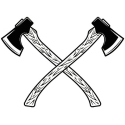 Lumberjack Logo #6 Axes Crossed Tool Chop Forrest Trees Woods Timer ...