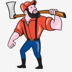 A Man With An Axe, Cartoon, Jane Pen, Red PNG Image and Clipart for ...