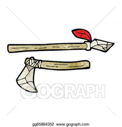Vector Art - Cartoon primitive axe and spear. Clipart Drawing ...