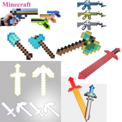 New Minecraft Toys Foam Sword Pick Axe Gun Minecraft Game Weapons ...