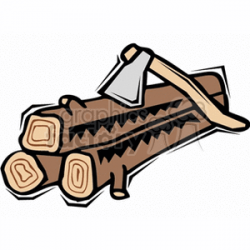 Royalty-Free Chopped Fire Wood With Axe in Wood 128268 vector clip ...
