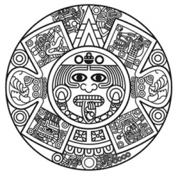 28+ Collection of Simple Aztec Calendar Drawing | High quality, free ...