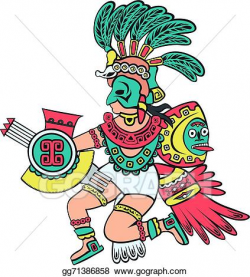Vector Clipart - Aztec god, color version. Vector Illustration ...