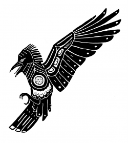 Black Aztec Raven Tattoo Stencil
