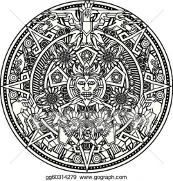 Vector Art - Aztec mandala. Clipart Drawing gg60314279 - GoGraph