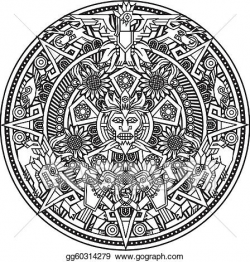 Vector Art - Aztec mandala. Clipart Drawing gg60314279 - GoGraph