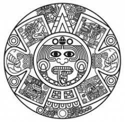 Clipart of Mayan Calendar Line Illustration k8074681 - Search Clip ...