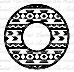 Tribal Aztec Monogram Circle frame for silhouette cameo or other ...