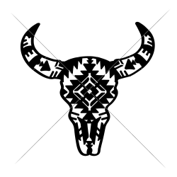 Cow Skull with Aztec Pattern 2 - SoFontsy