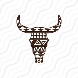 Aztec Bull Skull SVG, Bull Skull SVG, Cow Skull SVG Cut table Design ...