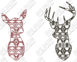Aztec Deer Doe and Buck Tribal Pattern Custom DIY Cutting File Set ...