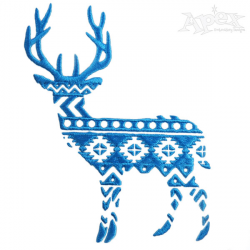 Deer Reindeer Aztec Embroidery Design Print