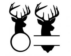 deer head monogram frame svg dxf file instant download silhouette ...