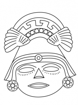 Aztec Mask coloring page from Aztec art category. Select from 25143 ...