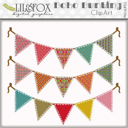 Bunting Banner ClipArt - Colorful Bohemian Aztec Tribal Banner Clip ...