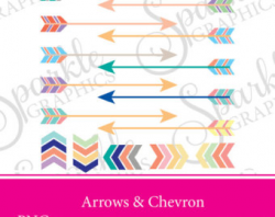 50 Rainbow Tribal Arrows Clip art, Cute Digital Graphics PNG, Aztec ...