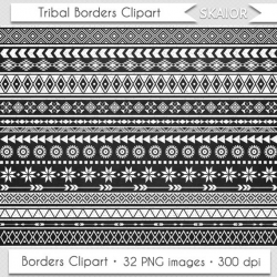 Chalkboard Tribal Borders Clipart Ethnic Borders Clip Art