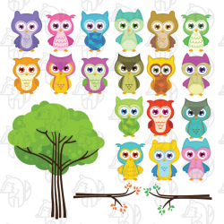 Owl clipart Owl friends clip art cute animal Digital paper