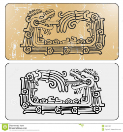 Double Maya Snake Quetzalcoatl Ouroboros Royalty Free Stock ...