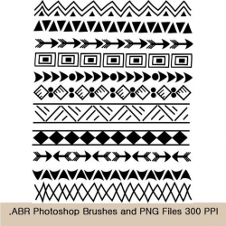 Photoshop Brushes and clip art borders, Indian, tribal 8.5