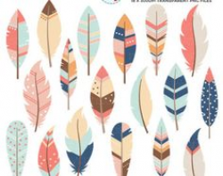 Aztec Feather ClipArt, Hand Drawn Feather Clip Art, Girl Graphics ...