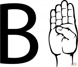 ASL Sign Language Letter B coloring page | Free Printable Coloring Pages