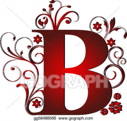 Clip Art - Capital letter b red. Stock Illustration gg58488566 - GoGraph