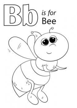 Letter B is for Bee coloring page | Free Printable Coloring Pages