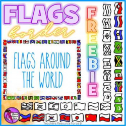 Flag Border Clipart Doodle Style by Teachers Resource Force | TpT
