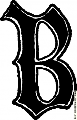 Calligraphic letter “B” in 15th century gothic style