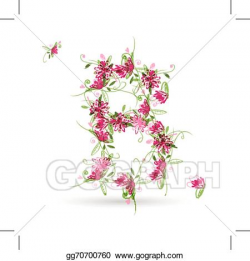 Vector Stock - Floral letter b for your design. Clipart Illustration ...