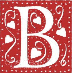 Red Letter B Clipart | Wedding Heart Font