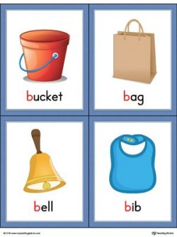 Letter B Words and Pictures Printable Cards: Bucket, Bag, Bell, Bib ...