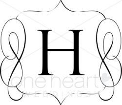 Classic Monogram H Clipart | Wedding Monograms