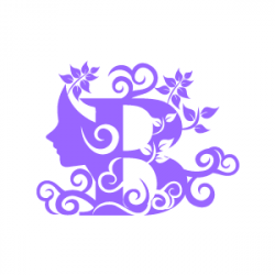 Graphic Design of Flower Clipart - Purple Alphabet B with White ...