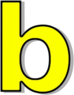 lowercase B yellow - /signs_symbol/alphabets_numbers ...