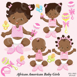 Baby Girl Clip Art Baby Clipart African American Baby Girl