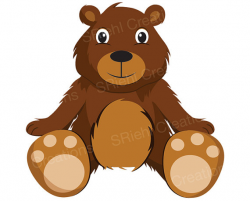 Teddy Bear Clipart | Cute Bear Clip Art Digital Download | Bear Cub ...