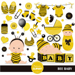 Baby clipart commercial use, baby bee shower clipart, bee baby clip ...