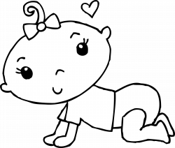 Clipart Girl Baby Black And White - ClipartUse