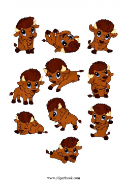 LE - Baby Buffalo cartoonsfree vector clipart designs for digitizers ...