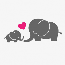 Parent-child Baby Elephant, Cartoon Baby Elephant, Stick Figure ...
