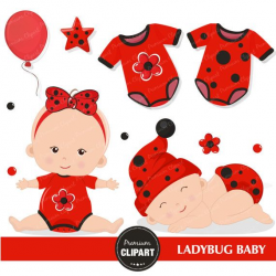 Ladybug baby clipart commercial use, ladybug baby shower clipart ...